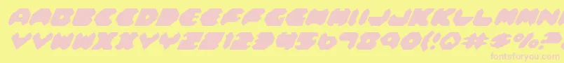 Fonte Feldi – fontes rosa em um fundo amarelo