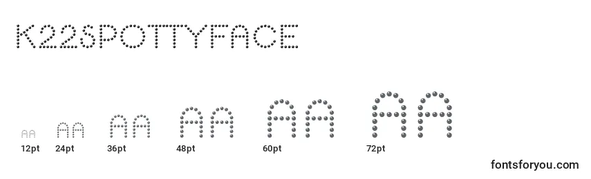 K22SpottyFace Font Sizes