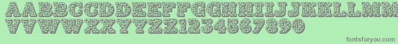 Więcej informacji o czcionce Jfhollynites Czcionka Jfhollynites – szare czcionki na zielonym tle