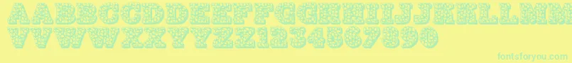 Jfhollynites Font – Green Fonts on Yellow Background