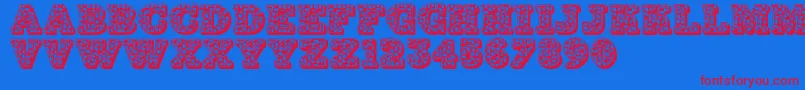 Jfhollynites Font – Red Fonts on Blue Background