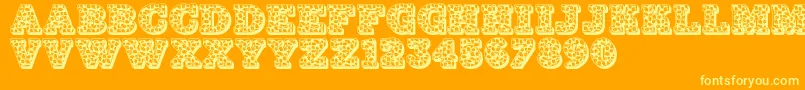 Jfhollynites Font – Yellow Fonts on Orange Background