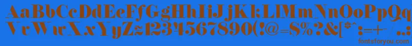 FirenzeitcNormal Font – Brown Fonts on Blue Background