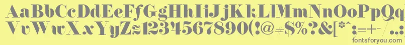 FirenzeitcNormal-Schriftart – Graue Schriften auf gelbem Hintergrund