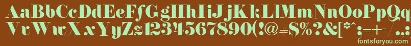 FirenzeitcNormal Font – Green Fonts on Brown Background