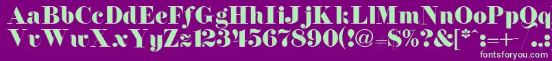 FirenzeitcNormal Font – Green Fonts on Purple Background