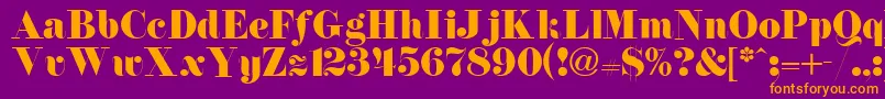 FirenzeitcNormal Font – Orange Fonts on Purple Background