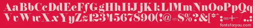 FirenzeitcNormal Font – Pink Fonts on Red Background