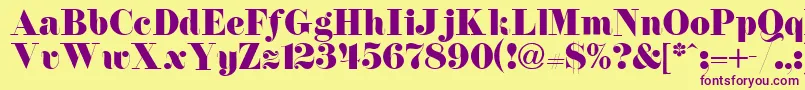 FirenzeitcNormal Font – Purple Fonts on Yellow Background