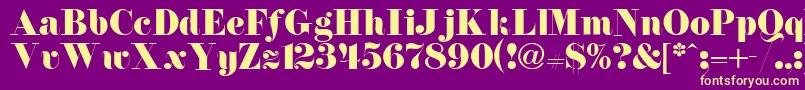 FirenzeitcNormal-Schriftart – Gelbe Schriften auf violettem Hintergrund