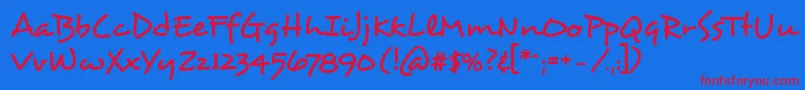 Desyrel Font – Red Fonts on Blue Background