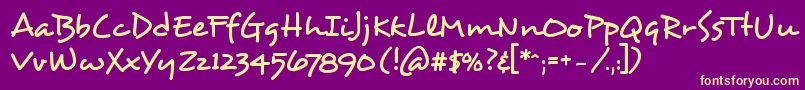 Police Desyrel – polices jaunes sur fond violet