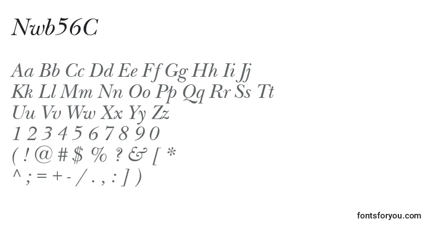 Шрифт Nwb56C – алфавит, цифры, специальные символы