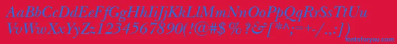 Nwb56C Font – Blue Fonts on Red Background