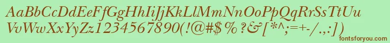 Nwb56C Font – Brown Fonts on Green Background