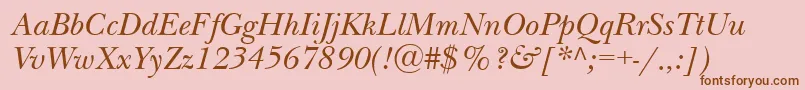 Nwb56C Font – Brown Fonts on Pink Background