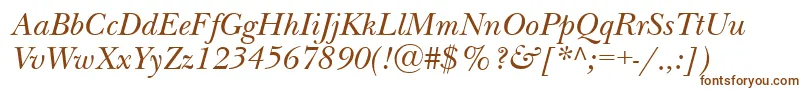 Nwb56C-fontti – ruskeat fontit valkoisella taustalla