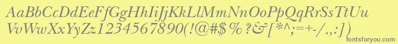 Nwb56C Font – Gray Fonts on Yellow Background