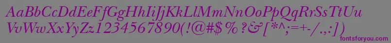 Шрифт Nwb56C – фиолетовые шрифты на сером фоне