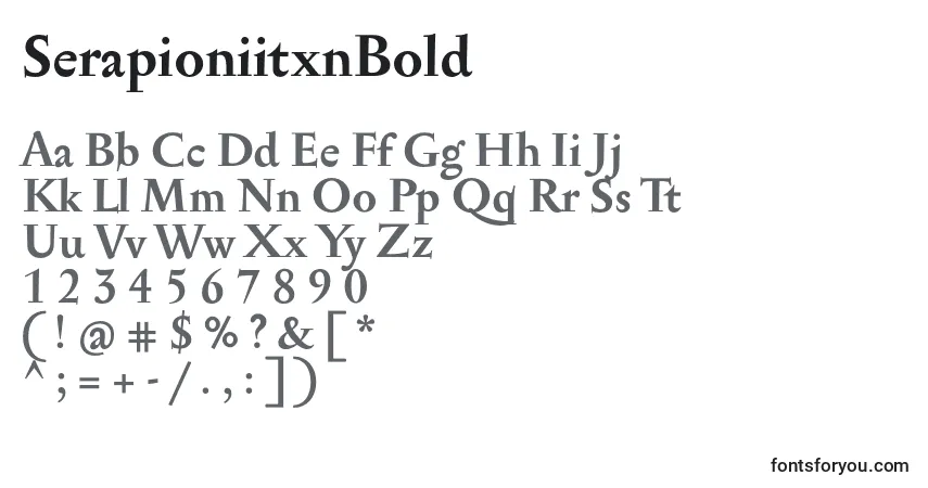 Czcionka SerapioniitxnBold – alfabet, cyfry, specjalne znaki
