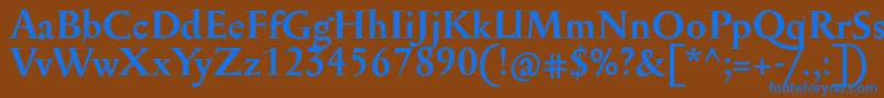 フォントSerapioniitxnBold – 茶色の背景に青い文字