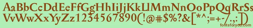 Шрифт SerapioniitxnBold – коричневые шрифты на зелёном фоне