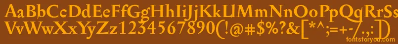 SerapioniitxnBold Font – Orange Fonts on Brown Background