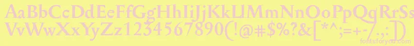 フォントSerapioniitxnBold – ピンクのフォント、黄色の背景