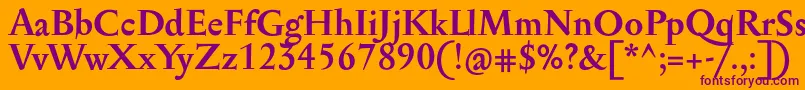 フォントSerapioniitxnBold – オレンジの背景に紫のフォント