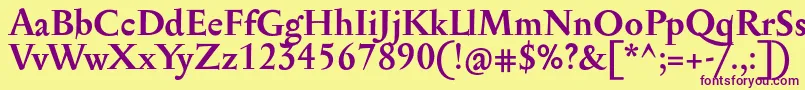 SerapioniitxnBold Font – Purple Fonts on Yellow Background