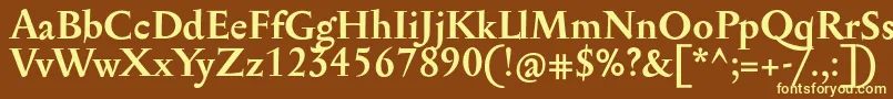 SerapioniitxnBold-fontti – keltaiset fontit ruskealla taustalla
