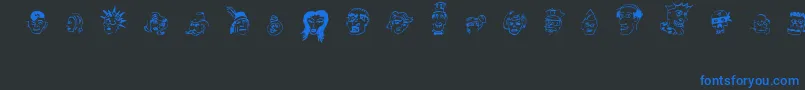 21 Font – Blue Fonts on Black Background