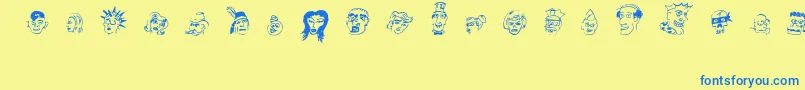 21 Font – Blue Fonts on Yellow Background