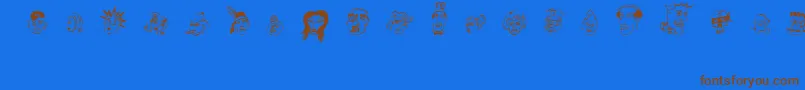 Weitere Informationen zur 21-Schriftart 21-Schriftart – Braune Schriften auf blauem Hintergrund