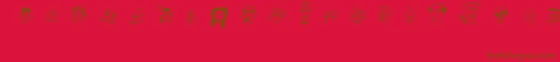 21 Font – Brown Fonts on Red Background