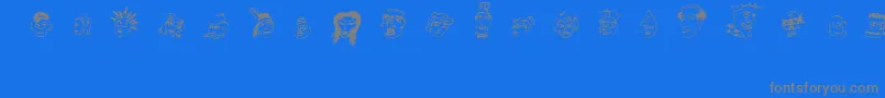 21-Schriftart – Graue Schriften auf blauem Hintergrund