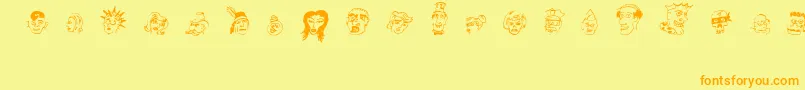 21 Font – Orange Fonts on Yellow Background