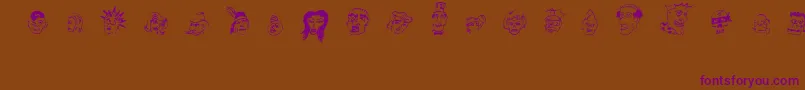 21 Font – Purple Fonts on Brown Background