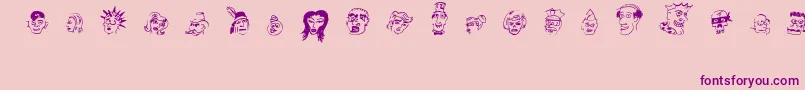 21 Font – Purple Fonts on Pink Background