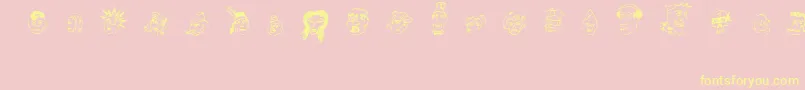 21-Schriftart – Gelbe Schriften auf rosa Hintergrund