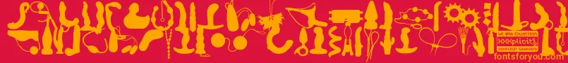 WcXxxplicitBta Font – Orange Fonts on Red Background
