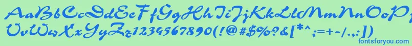 CorridaBold Font – Blue Fonts on Green Background