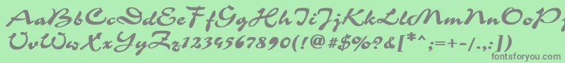 フォントCorridaBold – 緑の背景に灰色の文字