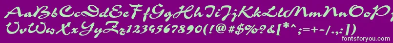 CorridaBold Font – Green Fonts on Purple Background