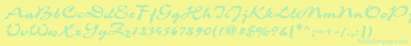 CorridaBold Font – Green Fonts on Yellow Background