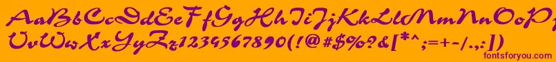 CorridaBold-Schriftart – Violette Schriften auf orangefarbenem Hintergrund