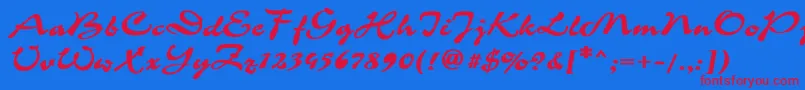 CorridaBold Font – Red Fonts on Blue Background