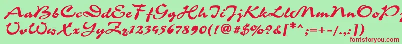 CorridaBold Font – Red Fonts on Green Background