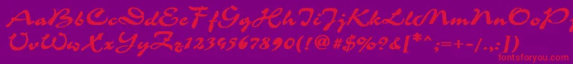 CorridaBold-Schriftart – Rote Schriften auf violettem Hintergrund