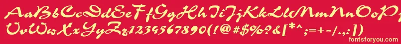 CorridaBold Font – Yellow Fonts on Red Background